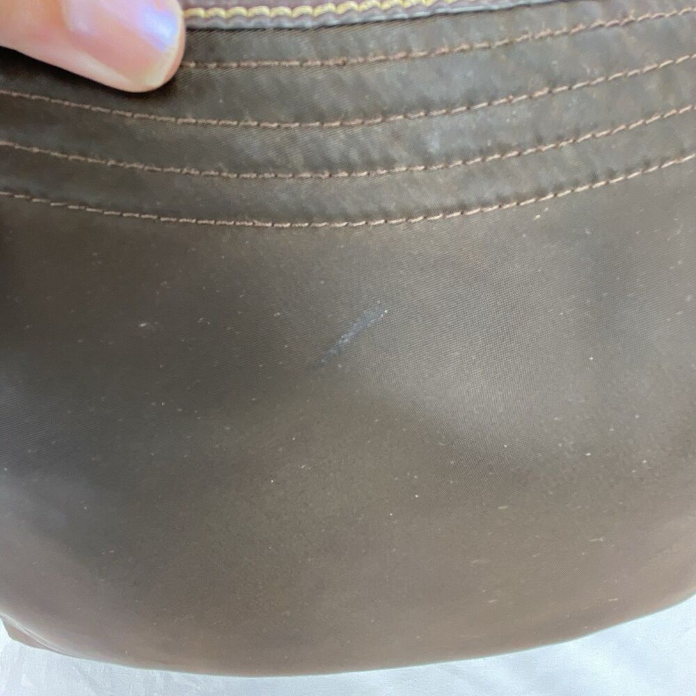 Dooney & Bourke Erica Hobo Bag Shoulder Tote Dark brown Nylon Leather Strap - Picture 15 of 16